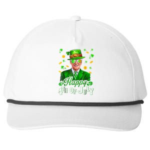 Happy 4th Of July Funny Joe Biden Leprechaun St Patricks Day Snapback Five-Panel Rope Hat