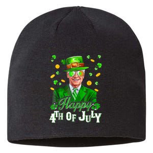 Happy 4th Of July Funny Joe Biden Leprechaun St Patricks Day Sustainable Beanie