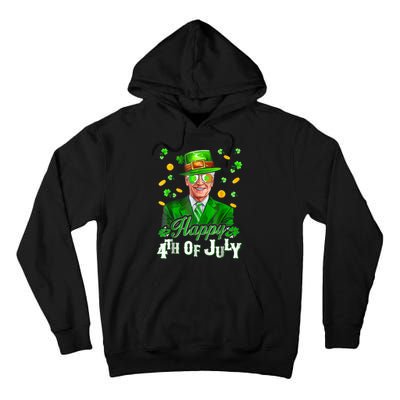 Happy 4th Of July Funny Joe Biden Leprechaun St Patricks Day Tall Hoodie