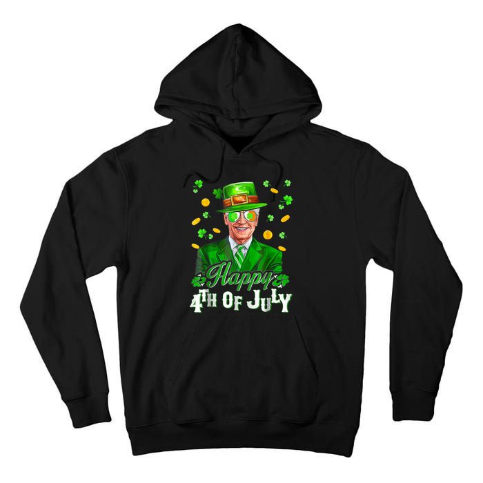 Happy 4th Of July Funny Joe Biden Leprechaun St Patricks Day Tall Hoodie