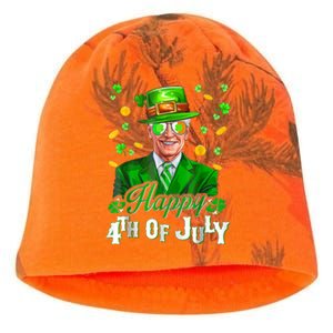 Happy 4th Of July Funny Joe Biden Leprechaun St Patricks Day Kati - Camo Knit Beanie