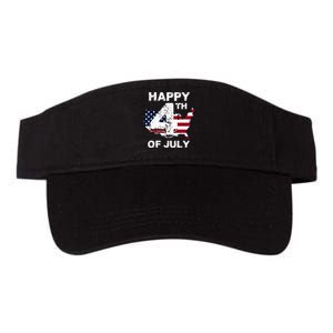 Happy 4th Of July Patriotic American US Flag 4th Of July Valucap Bio-Washed Visor