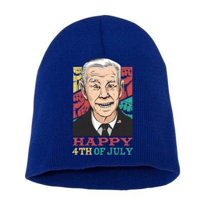 Happy 4th Of July Biden Gift Short Acrylic Beanie