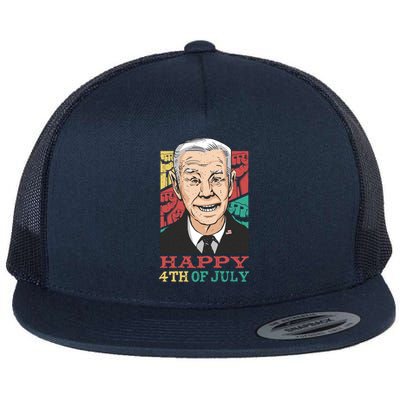 Happy 4th Of July Biden Gift Flat Bill Trucker Hat