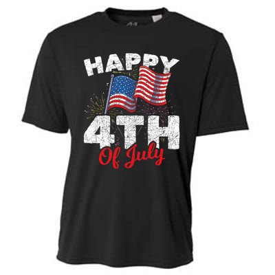 Happy 4th Of July Patriotic American Us Flag 4th Of July Cooling Performance Crew T-Shirt