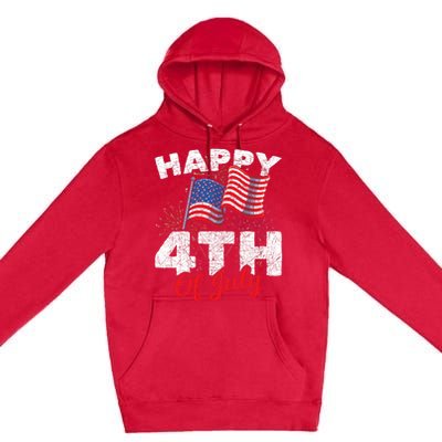 Happy 4th Of July Patriotic American Us Flag 4th Of July Premium Pullover Hoodie