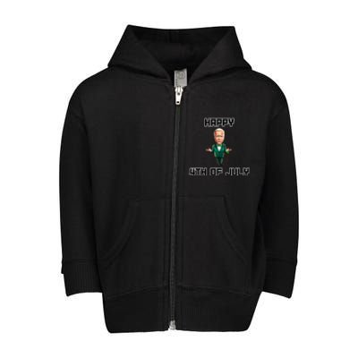 Happy 4th Of July Confused Funny Joe Biden St Patricks Day Great Gift Toddler Zip Fleece Hoodie