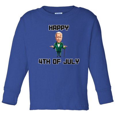 Happy 4th Of July Confused Funny Joe Biden St Patricks Day Great Gift Toddler Long Sleeve Shirt