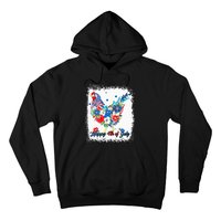 Happy 4th Of July Floral Chicken Flowers Patriotic Usa Flag Hoodie