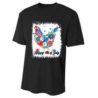 Happy 4th Of July Floral Chicken Flowers Patriotic Usa Flag Performance Sprint T-Shirt