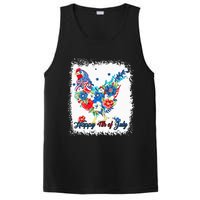 Happy 4th Of July Floral Chicken Flowers Patriotic Usa Flag PosiCharge Competitor Tank