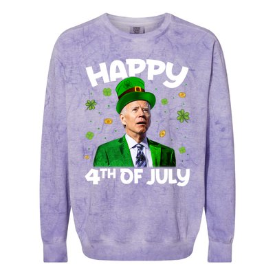 Happy 4th Of July Confused Funny Joe Biden St Patricks Day Gift Colorblast Crewneck Sweatshirt