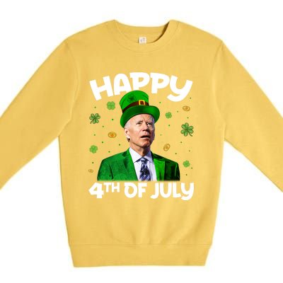 Happy 4th Of July Confused Funny Joe Biden St Patricks Day Gift Premium Crewneck Sweatshirt