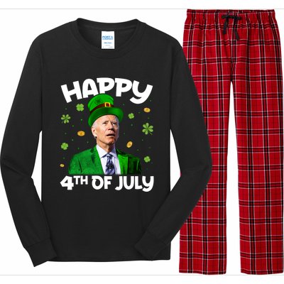 Happy 4th Of July Confused Funny Joe Biden St Patricks Day Gift Long Sleeve Pajama Set