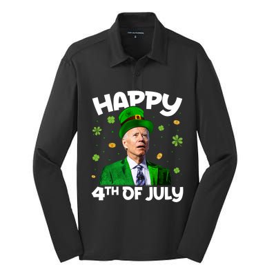 Happy 4th Of July Confused Funny Joe Biden St Patricks Day Gift Silk Touch Performance Long Sleeve Polo