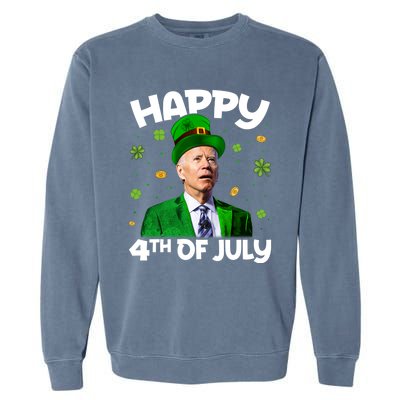 Happy 4th Of July Confused Funny Joe Biden St Patricks Day Gift Garment-Dyed Sweatshirt