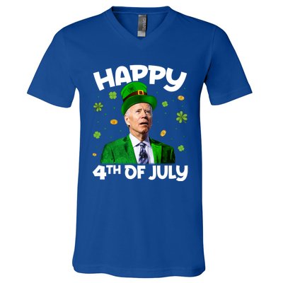 Happy 4th Of July Confused Funny Joe Biden St Patricks Day Gift V-Neck T-Shirt