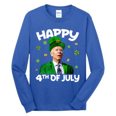 Happy 4th Of July Confused Funny Joe Biden St Patricks Day Gift Tall Long Sleeve T-Shirt