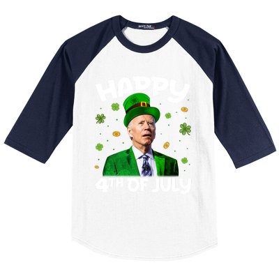 Happy 4th Of July Confused Funny Joe Biden St Patricks Day Gift Baseball Sleeve Shirt