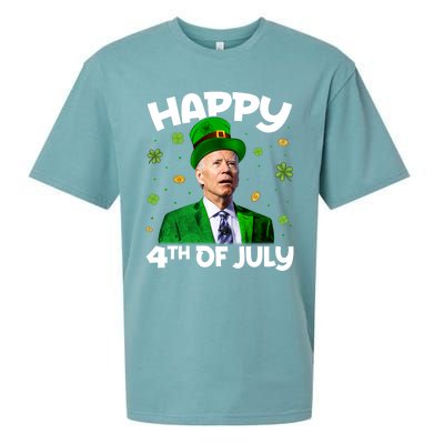 Happy 4th Of July Confused Funny Joe Biden St Patricks Day Gift Sueded Cloud Jersey T-Shirt