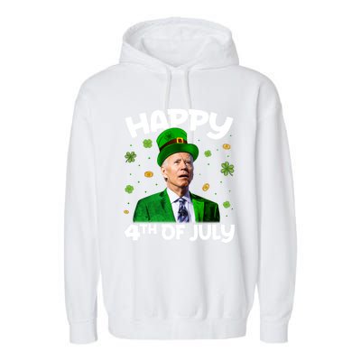 Happy 4th Of July Confused Funny Joe Biden St Patricks Day Gift Garment-Dyed Fleece Hoodie