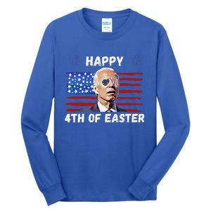 Happy 4th Of Easter Funny Biden 4th Of July Tall Long Sleeve T-Shirt