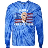 Happy 4th Of Easter Funny Biden 4th Of July Tie-Dye Long Sleeve Shirt