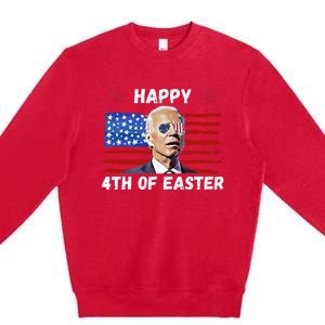 Happy 4th Of Easter Funny Biden 4th Of July Premium Crewneck Sweatshirt