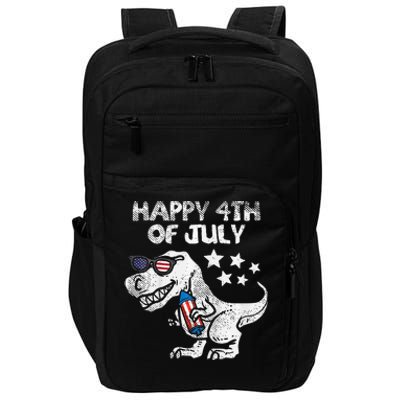 Happy 4th Of July Trex Dinosaur American Dino Impact Tech Backpack