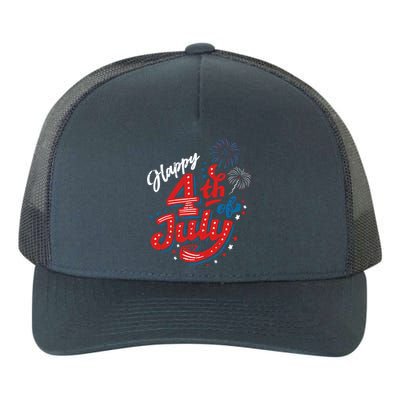 Happy 4th Of July Cool Independence Day Patriotic American Yupoong Adult 5-Panel Trucker Hat