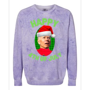 Happy 4th Of July Funny Christmas Xmas Joe Biden President Great Gift Colorblast Crewneck Sweatshirt