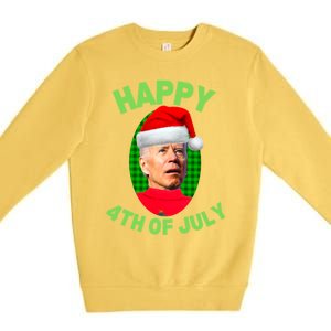 Happy 4th Of July Funny Christmas Xmas Joe Biden President Great Gift Premium Crewneck Sweatshirt