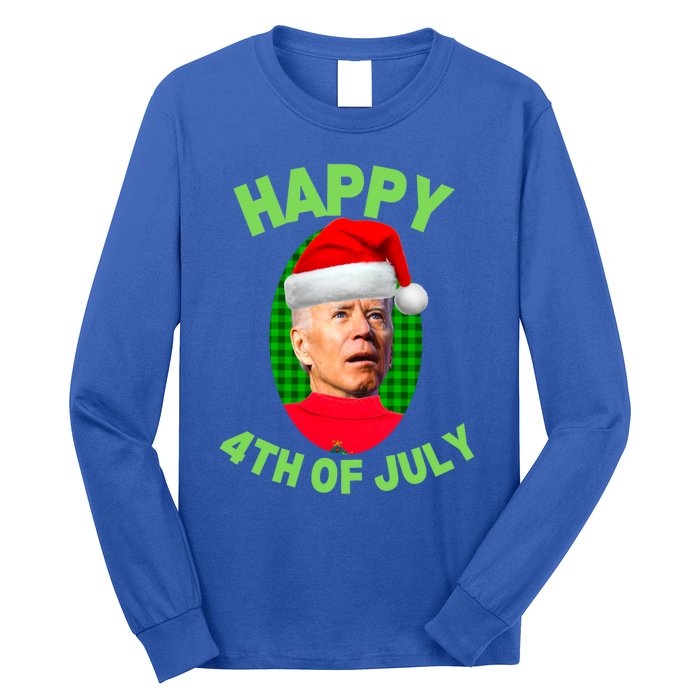 Happy 4th Of July Funny Christmas Xmas Joe Biden President Great Gift Long Sleeve Shirt