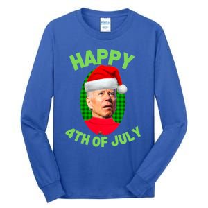 Happy 4th Of July Funny Christmas Xmas Joe Biden President Great Gift Tall Long Sleeve T-Shirt