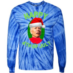 Happy 4th Of July Funny Christmas Xmas Joe Biden President Great Gift Tie-Dye Long Sleeve Shirt