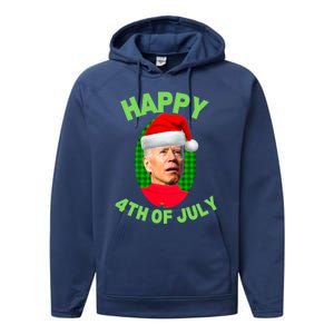 Happy 4th Of July Funny Christmas Xmas Joe Biden President Great Gift Performance Fleece Hoodie