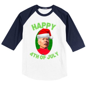 Happy 4th Of July Funny Christmas Xmas Joe Biden President Great Gift Baseball Sleeve Shirt