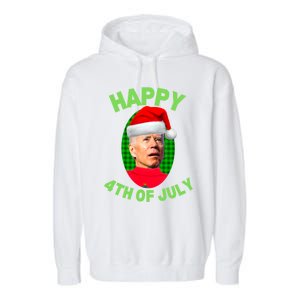 Happy 4th Of July Funny Christmas Xmas Joe Biden President Great Gift Garment-Dyed Fleece Hoodie