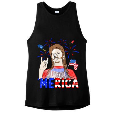 Happy 4th Of July Merica Funny Joe American Flag Ladies PosiCharge Tri-Blend Wicking Tank