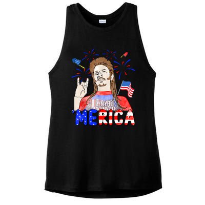 Happy 4th Of July Merica Funny Joe American Flag Ladies PosiCharge Tri-Blend Wicking Tank