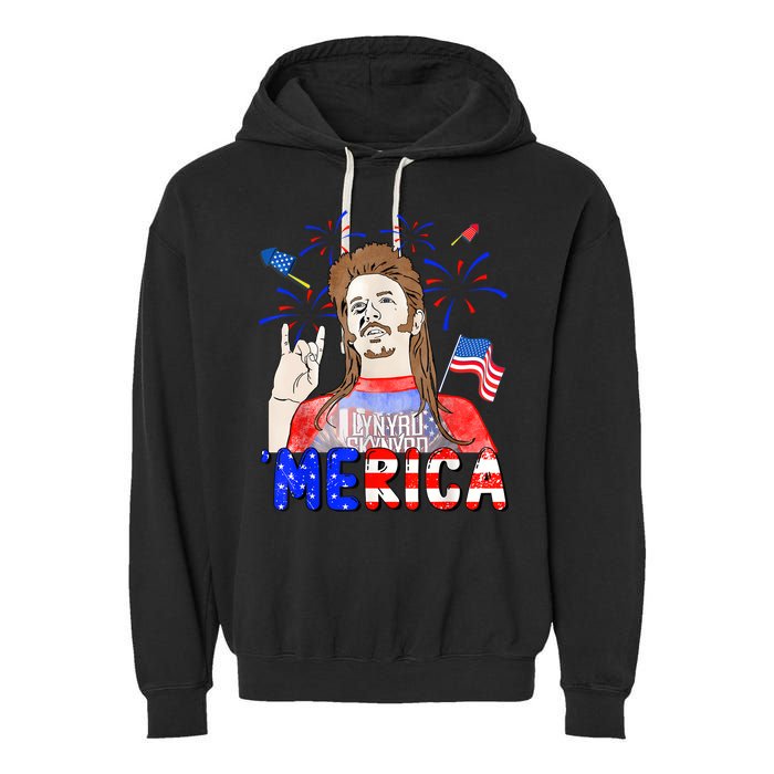 Happy 4th Of July Merica Funny Joe American Flag Garment-Dyed Fleece Hoodie