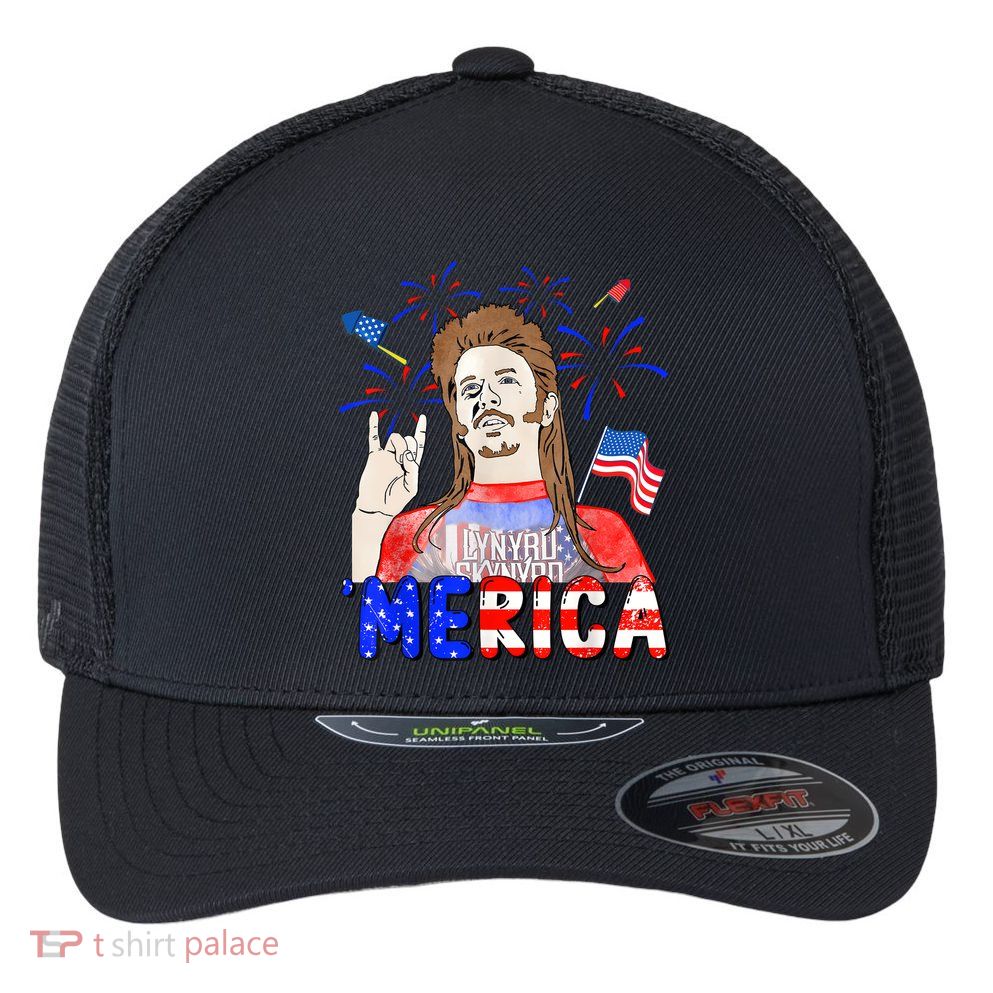 Happy 4th Of July Merica Funny Joe American Flag Flexfit Unipanel Trucker Cap