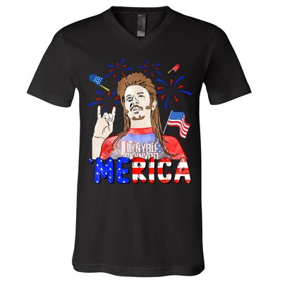Happy 4th Of July Merica Funny Joe American Flag V-Neck T-Shirt