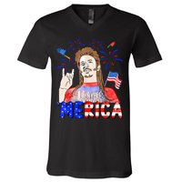 Happy 4th Of July Merica Funny Joe American Flag V-Neck T-Shirt