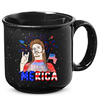 Happy 4th Of July Merica Funny Joe American Flag 15oz Campfire Ceramic Mug