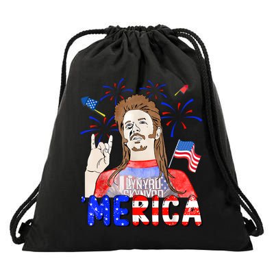 Happy 4th Of July Merica Funny Joe American Flag Drawstring Bag