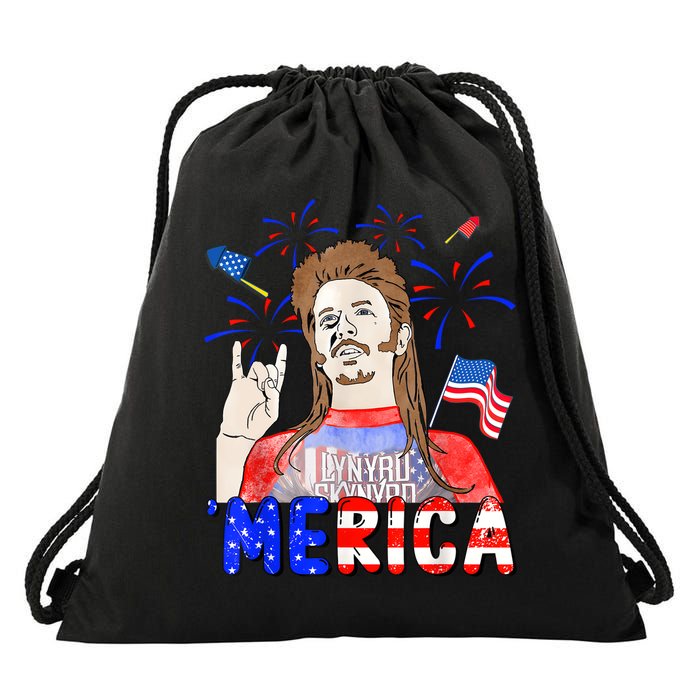 Happy 4th Of July Merica Funny Joe American Flag Drawstring Bag