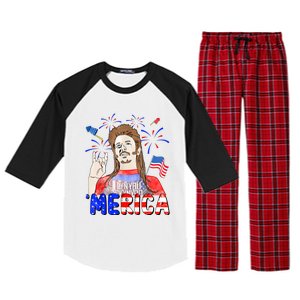 Happy 4th Of July Merica Funny Joe American Flag Raglan Sleeve Pajama Set