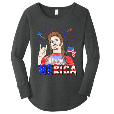 Happy 4th Of July Merica Funny Joe American Flag Women's Perfect Tri Tunic Long Sleeve Shirt