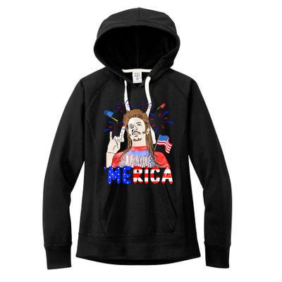 Happy 4th Of July Merica Funny Joe American Flag Women's Fleece Hoodie